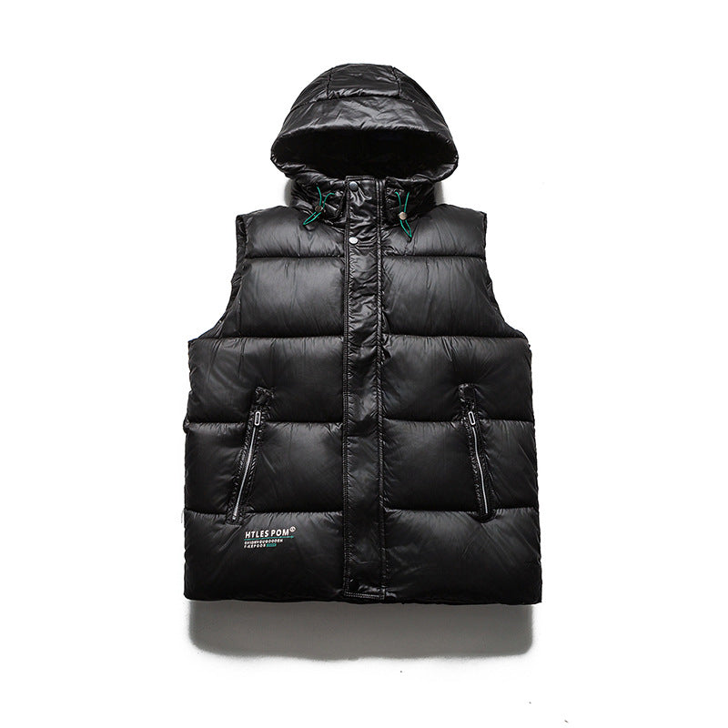 Men's Windproof Hooded Quilted Vest with Ultralight Thermofiber, Zipper Pockets and Drawstring Mune Fashion