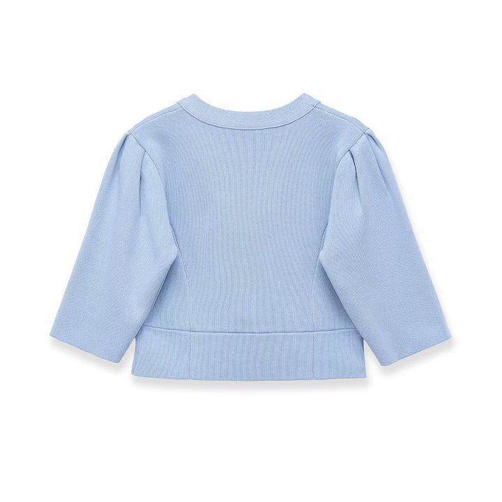 Women's short ribbed bolero jacket with puff sleeves Mune Fashion