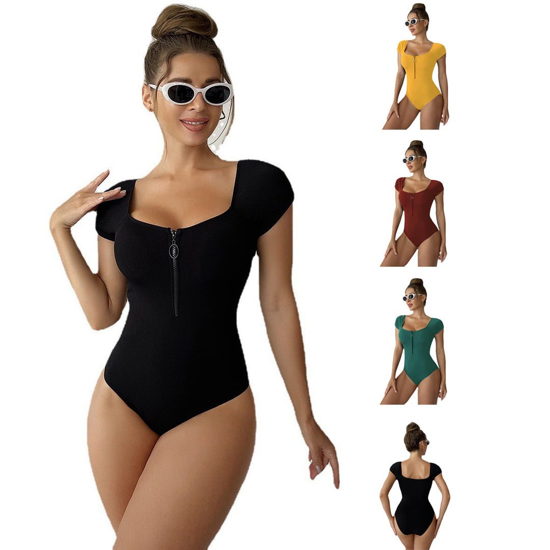 Women Styling One-piece Swimsuit with Zipper Mune Fashion