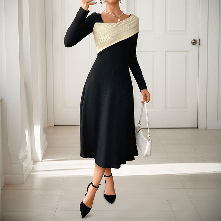 Women Elegant Maxi Dress with Off-Shoulder Look Mune Fashion