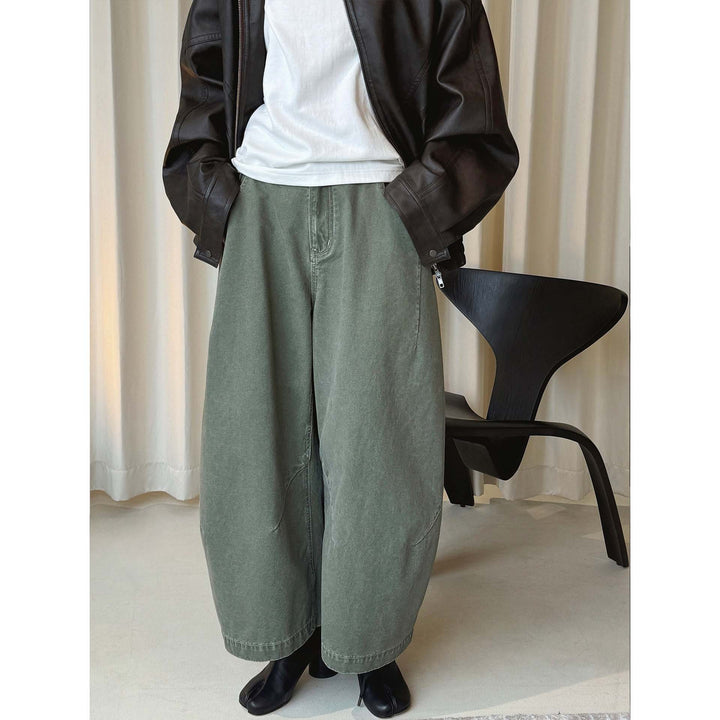 Women's wide high-waisted culotte pants made of cotton twill with large patch pockets Mune Fashion