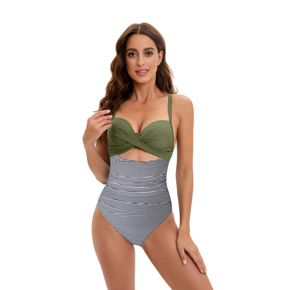 Women's High-Waisted Bikini with Fashionable Twist Design Mune Fashion