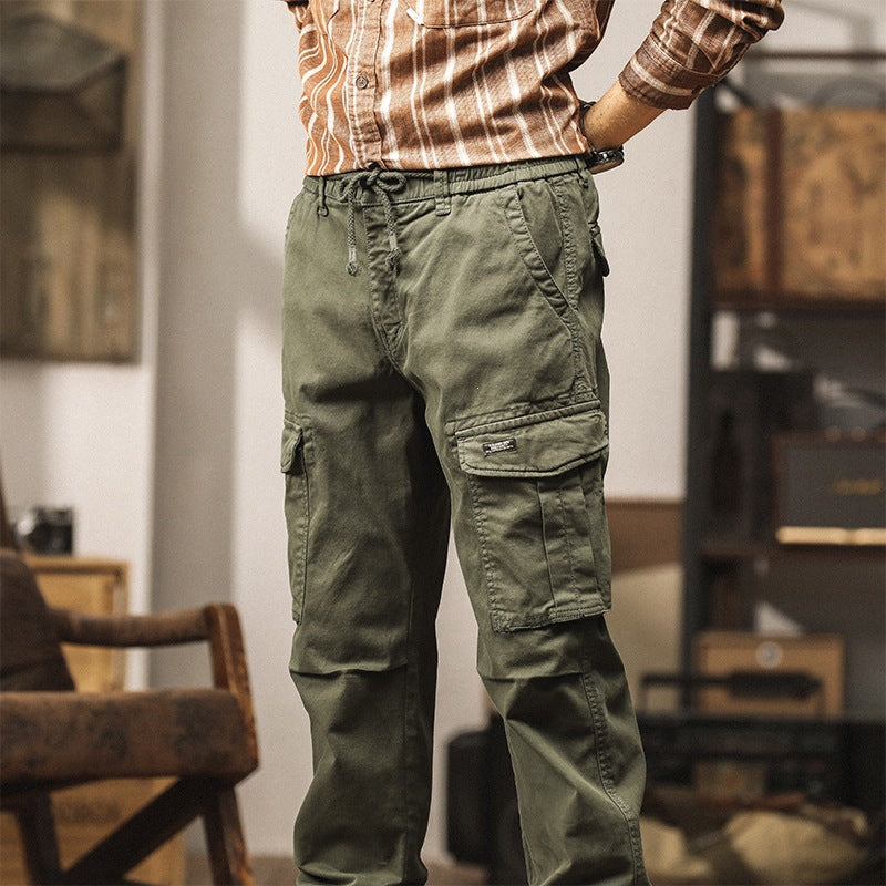 Men's Utility Cargo Jogging Pants with Multiple Pockets, Elastic Cuffs & Zipper Detail Mune Fashion