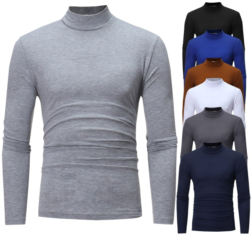 Men's tailored long sleeve stand collar shirt made of stretch jersey Mune Fashion