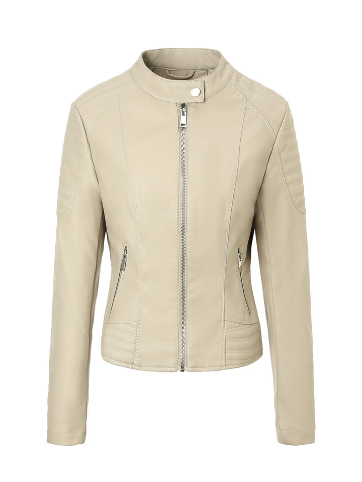 Women Stylish Faux Leather Jacket Mune Fashion