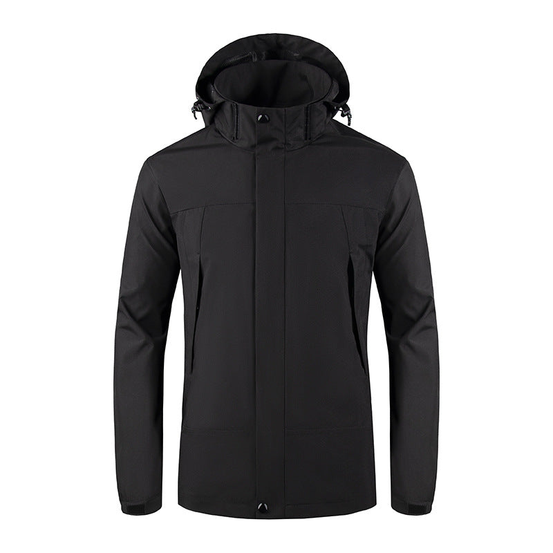 Men's Wind and Water Resistant Softshell Jacket with Hood and Concealed Zipper Mune Fashion