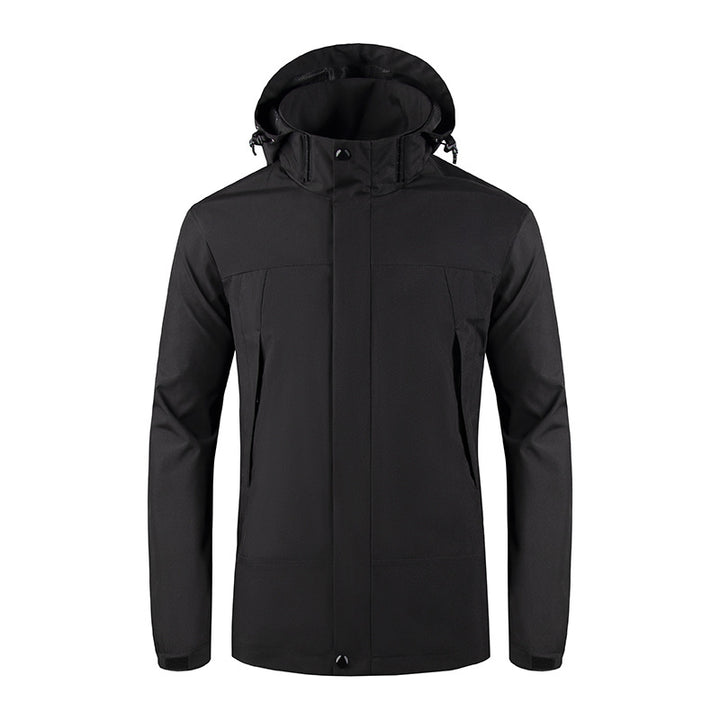 Men's Wind and Water Resistant Softshell Jacket with Hood and Concealed Zipper Mune Fashion