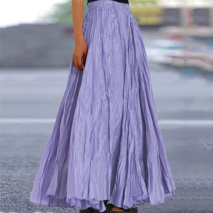 Ladies nan further maxi skirt with wrinkled look and elastic waistband Mune Fashion