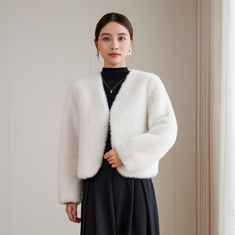 Damen Kuschelige Kurzjacke Mune Fashion