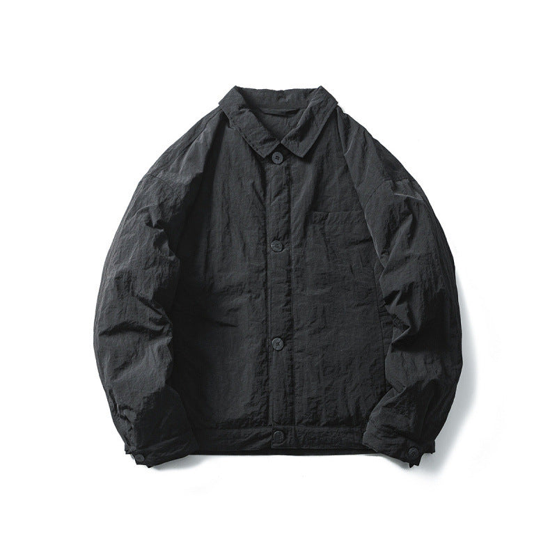 Men's Lightweight Oversized Field Jacket in Workwear Style with Shirt Collar and Button Closure Mune Fashion