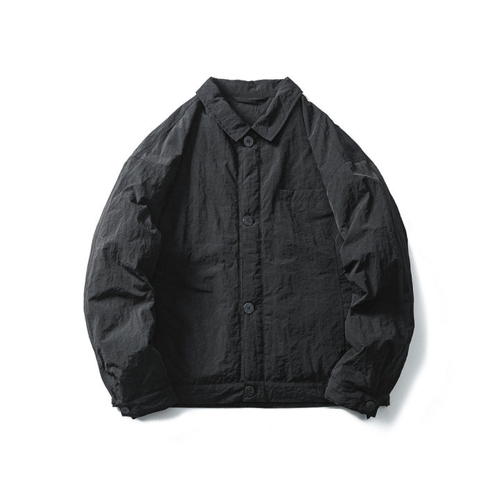 Men's Lightweight Oversized Field Jacket in Workwear Style with Shirt Collar and Button Closure Mune Fashion