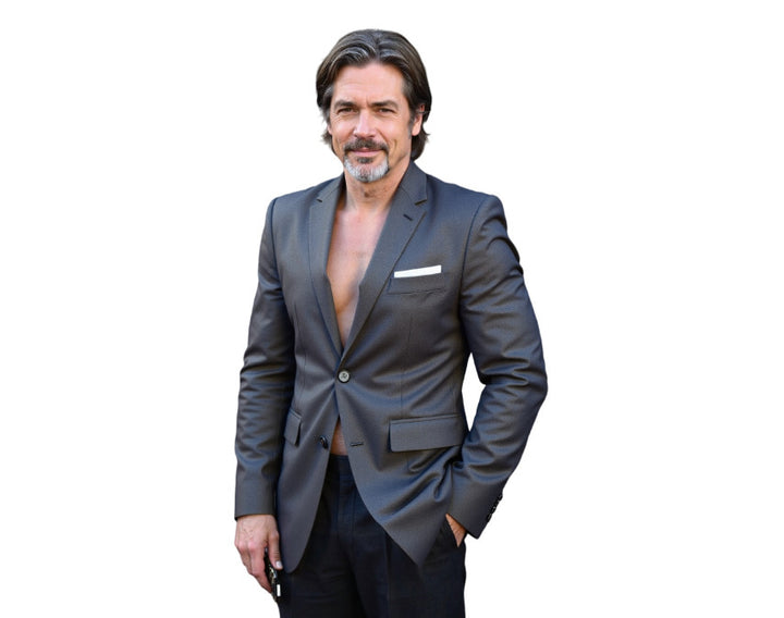 Men's tailored business blazer made of stretch fabric with chest pocket and slim silhouette Mune Fashion