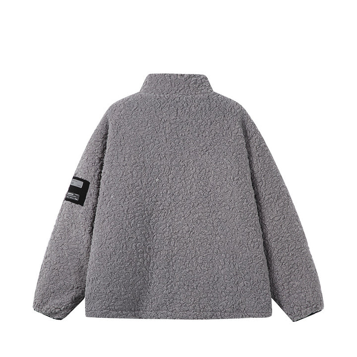 Unisex Teddy Fleece Jacket with Stand-up Collar, High Warmth and Contrasting Zipper Mune Fashion