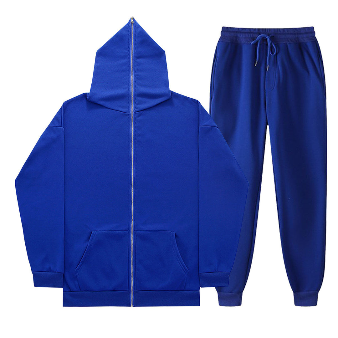 Unisex-light French Terry Zip Hoodie and tapered Jogging Pants set with raglan sleeves, kangaroo pocket, and elastic comfort waistband Mune Fashion