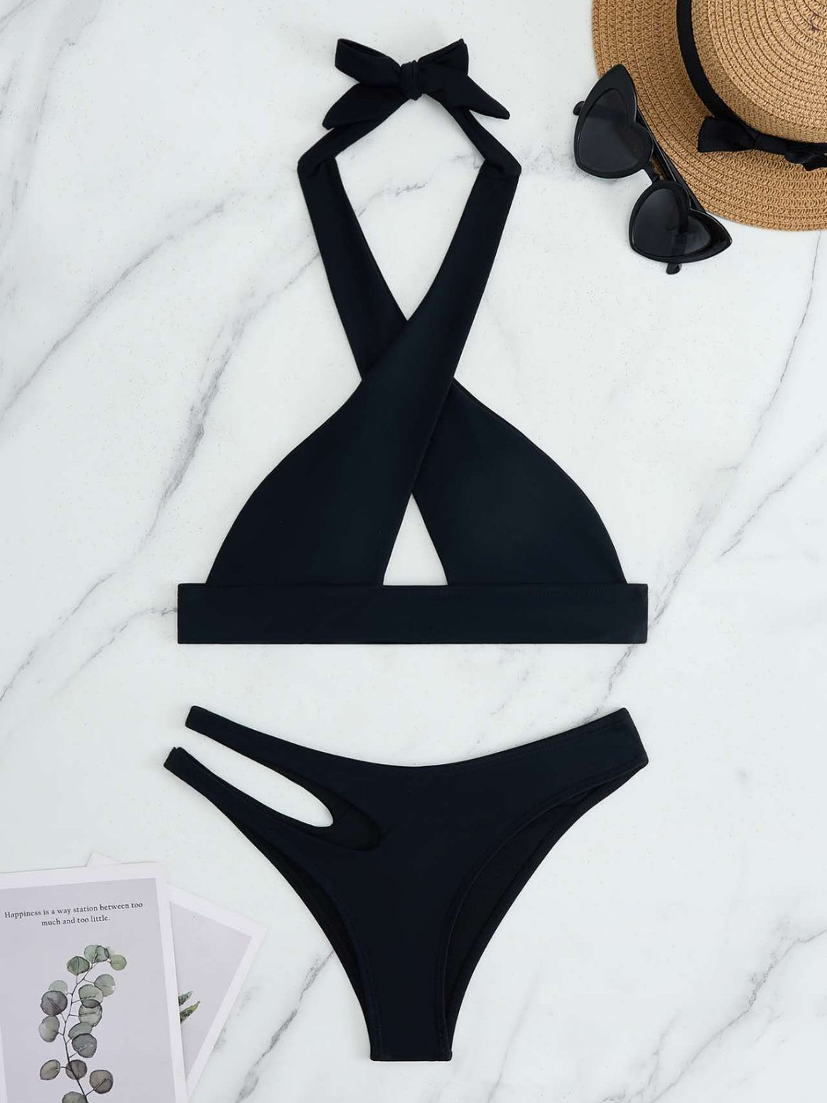 Women's bikini set with fashionable knot and side cut-out Mune Fashion