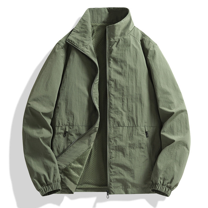 Men's lightweight breathable windbreaker with stand-up collar and perforated lining Mune Fashion