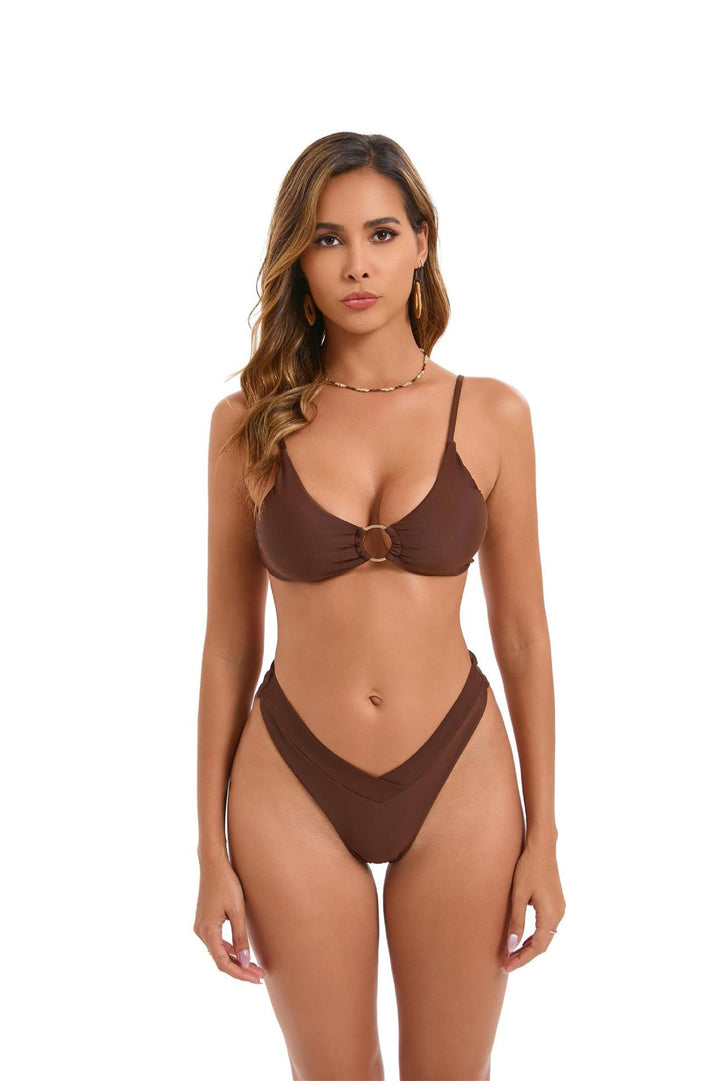 Women's triangle bikini with elegant ring detail Mune Fashion