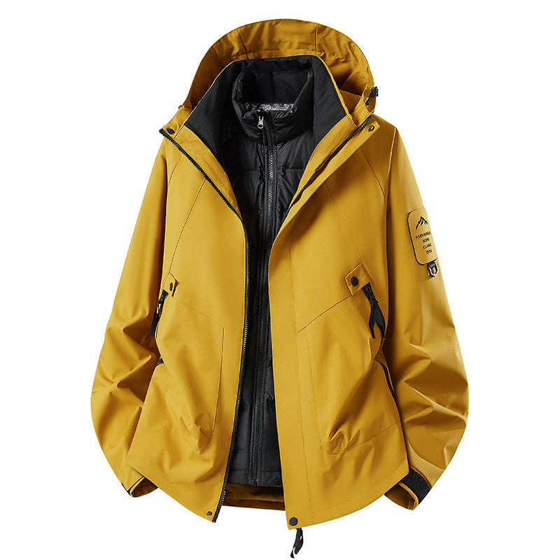 Men's Two-in-One Weather Protection Jacket with Removable Padded Vest and Adjustable Hood Mune Fashion