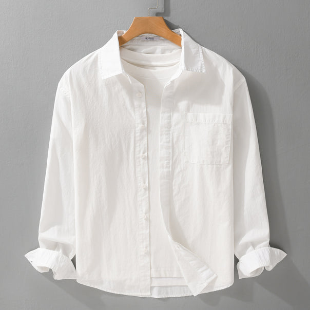 Men's Relaxed-Fit Cotton Overshirt with Kent Collar and Chest Pocket Mune Fashion