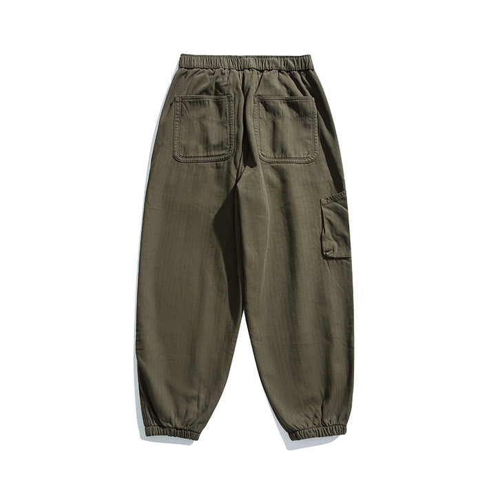 Men's Loose Cargo Jogging Pants with Elastic Waistband Drawstring and Utility Pockets Mune Fashion