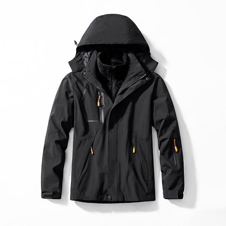 Men's three-piece softshell and fleece outdoor jacket with waterproof membrane and hood Mune Fashion