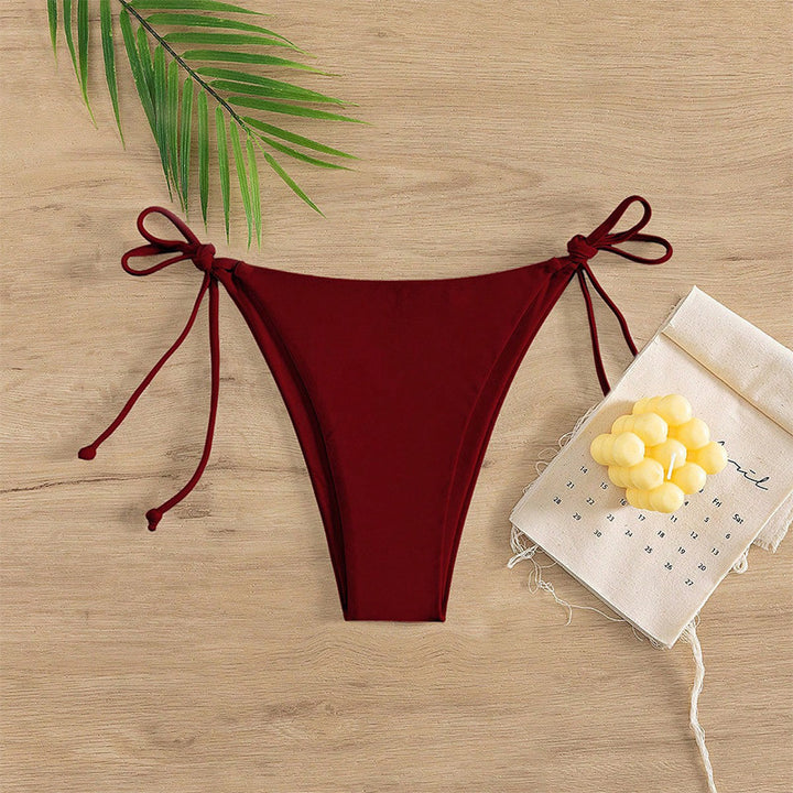 Women's High-Cut Bikini Bottom with Adjustable Ties Mune Fashion