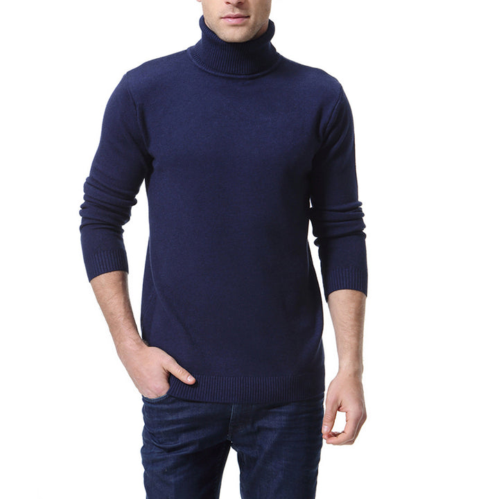 Men's slim fine-knit roll-neck jumper made from a merino cotton blend with ribbed cuffs Mune Fashion