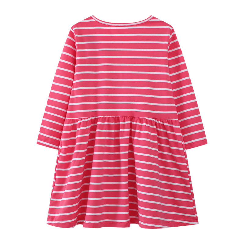Girl long sleeve dress with playful unicorn design Mune Fashion