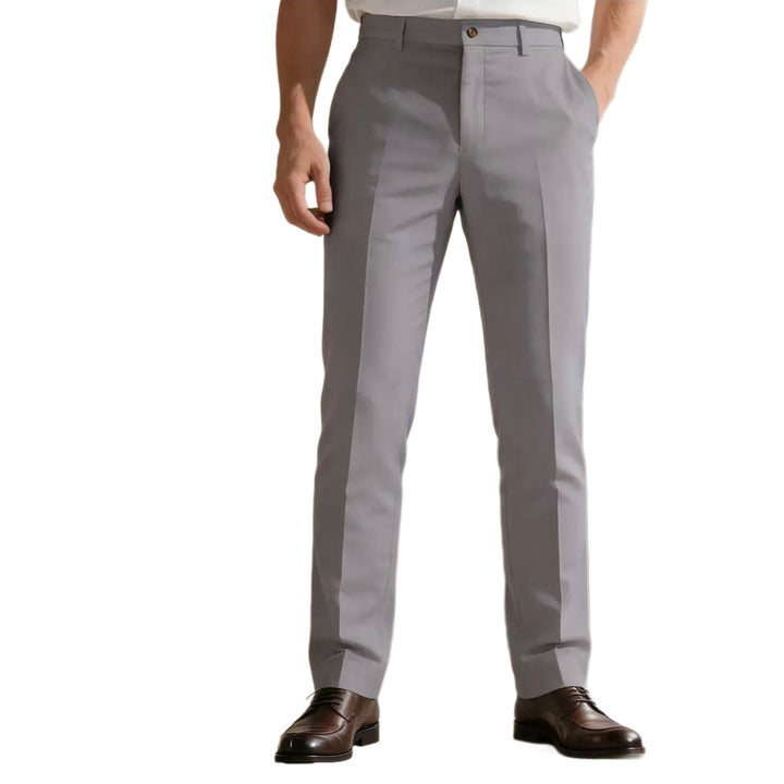 Men's narrow-cut dress pants with crease, flat waistband, and stretch comfort Mune Fashion