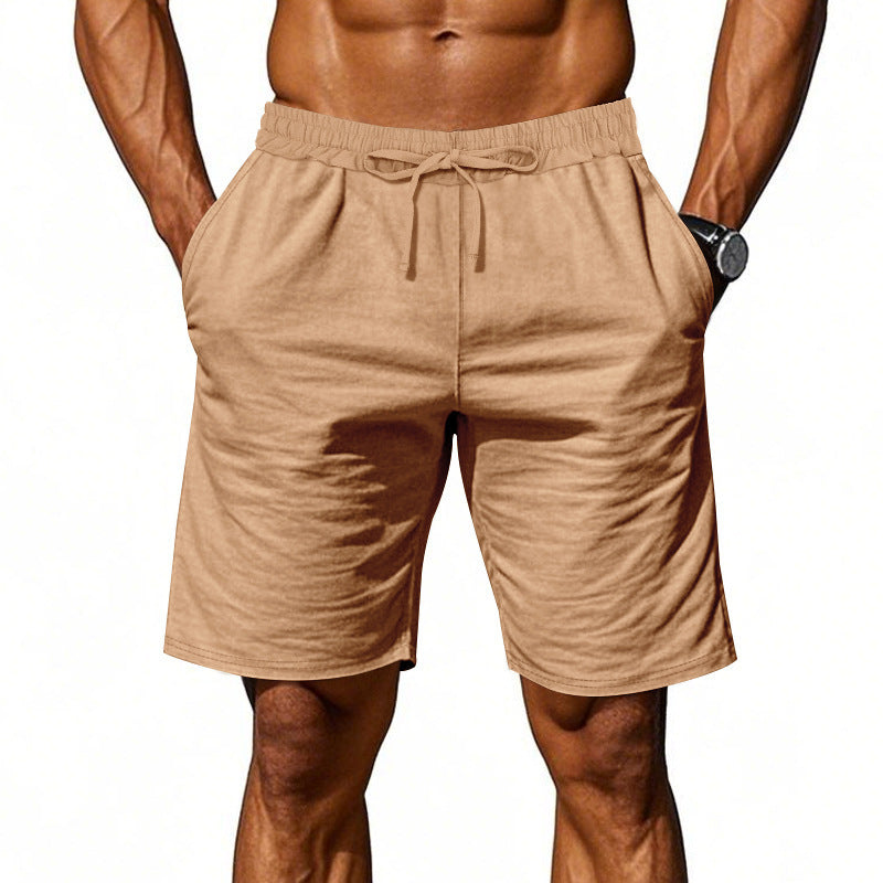 Men's casual cotton blend leisure shorts with elastic waistband and side pockets Mune Fashion