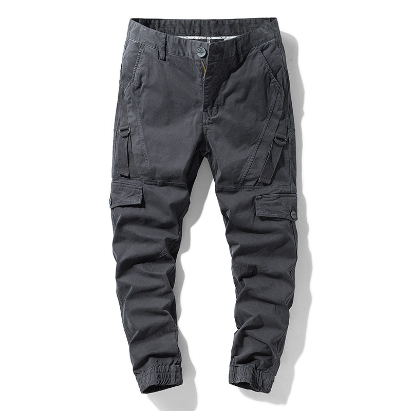 Herren Funktionale Tapered-Cargohose im Joggerstil mit Elastikbündchen und Mehrfachtaschen Mune Fashion