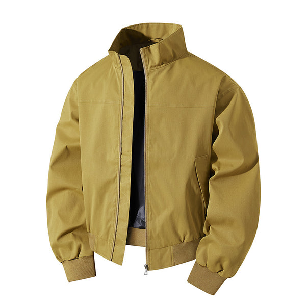 Men's short cut blouson with stand-up collar and ribbed hem Mune Fashion