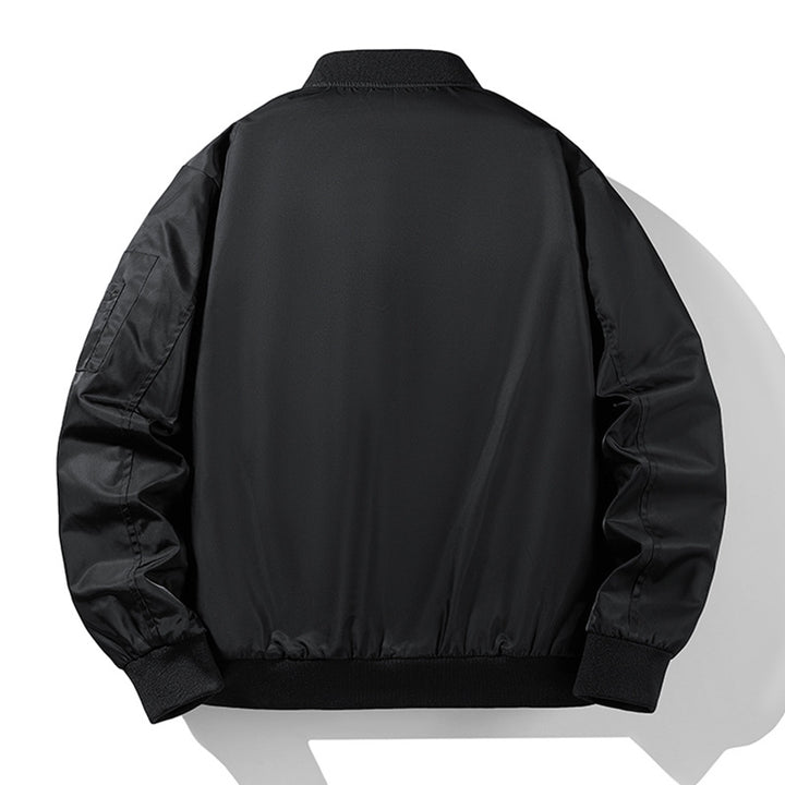 Men's Fashionable Bomber Jacket with High Collar and Practical Pockets Mune Fashion