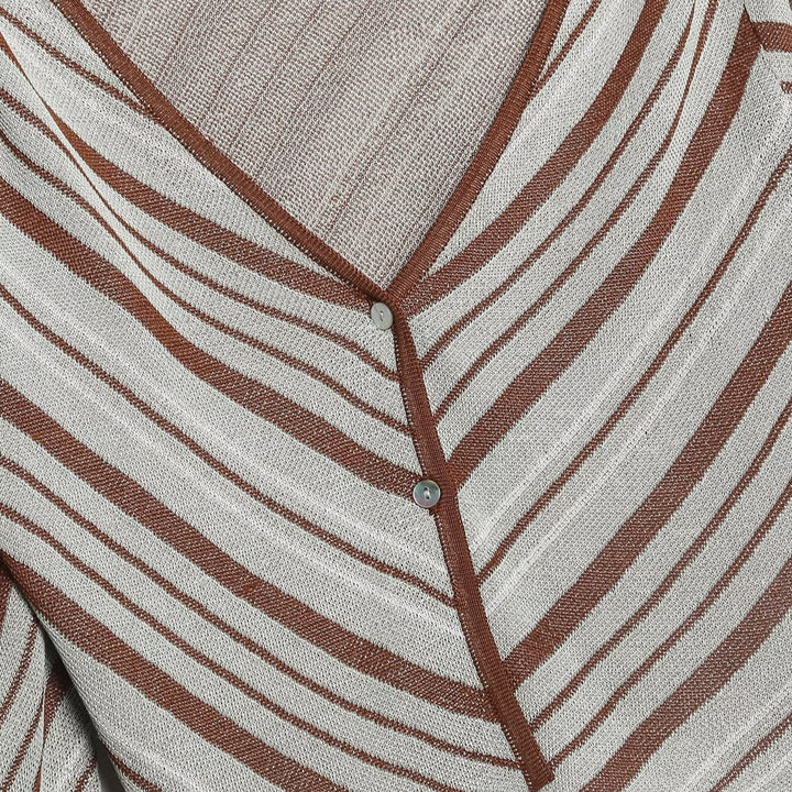 Women's short-cut cardigan with extra long sleeves and diagonal pattern Mune Fashion