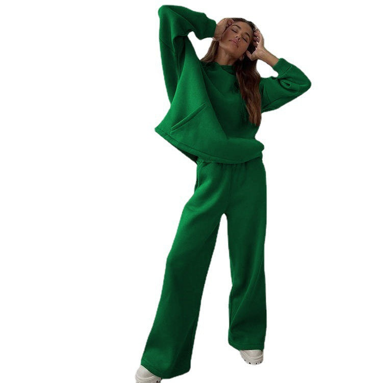 Women's nan Cozy complete set with extra soft oversized hoodie, kangaroo pocket and high-waist palazzo sweatpants Mune Fashion