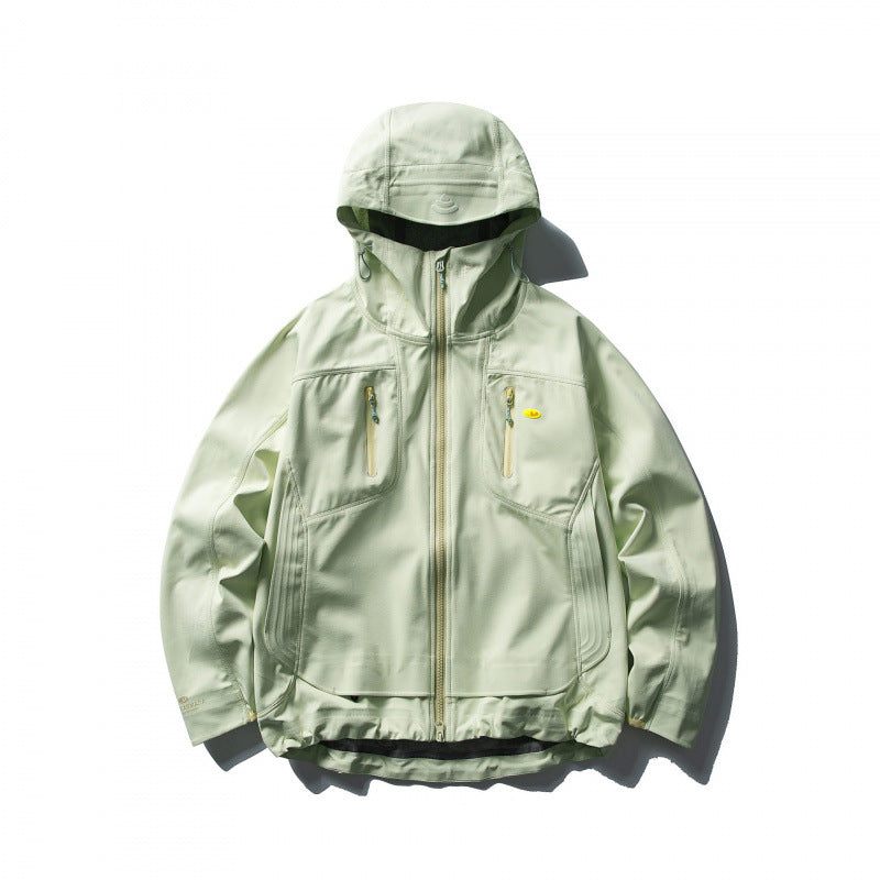 Unisex Lightweight Softshell Outdoor Jacket with Adjustable Hood, Water-Repellent Membrane, and Ergonomic Breast Pockets Mune Fashion