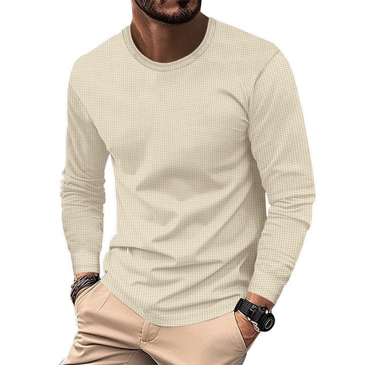 Men's structured waffle long sleeve shirt made of thermo jersey Mune Fashion