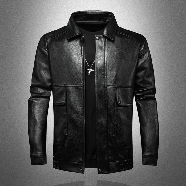 Men's Premium Faux Leather Jacket with Practical Pockets Mune Fashion