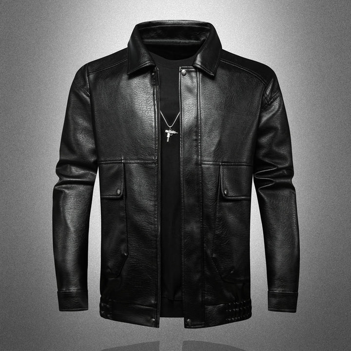 Men's Premium Faux Leather Jacket with Practical Pockets Mune Fashion