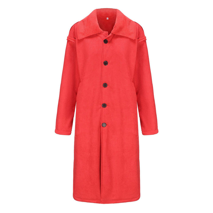 Men's Longer Relaxed-Fit Coat with Teddy Collar and Concealed Button Placket Mune Fashion