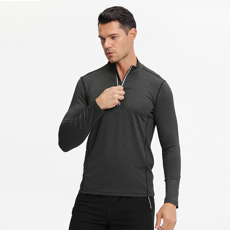 Men's Breathable Functional Long Sleeve Shirt with Half Zipper and Sporty Slim Fit Mune Fashion