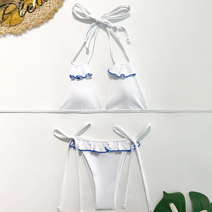 Women Triangle Bikini with Ruffles and Unique Cut Mune Fashion