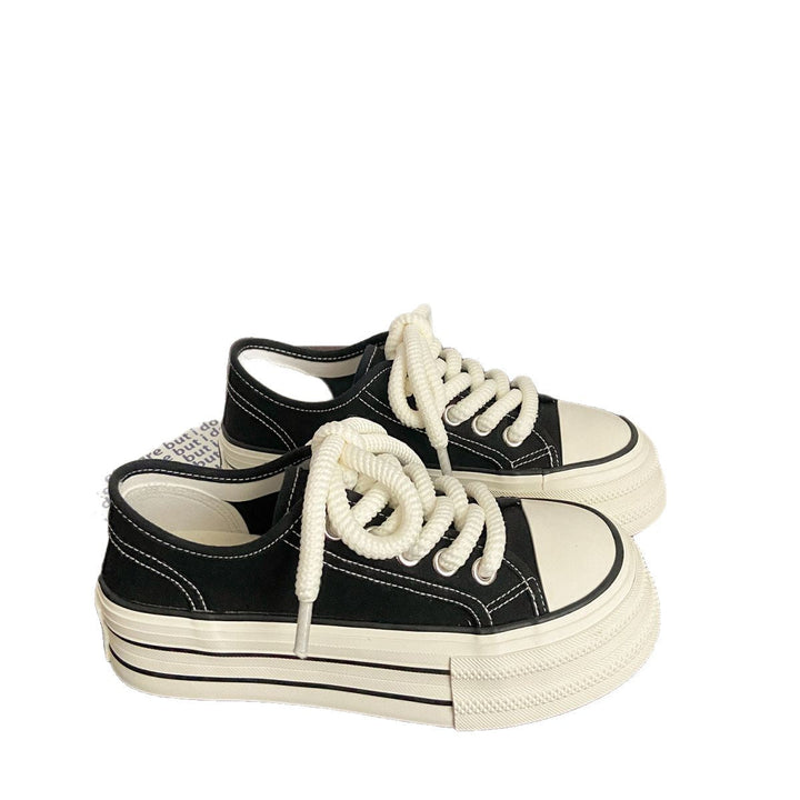 Women's Fashion Platform Sneakers with sturdy upper material and striped sole profile Mune Fashion