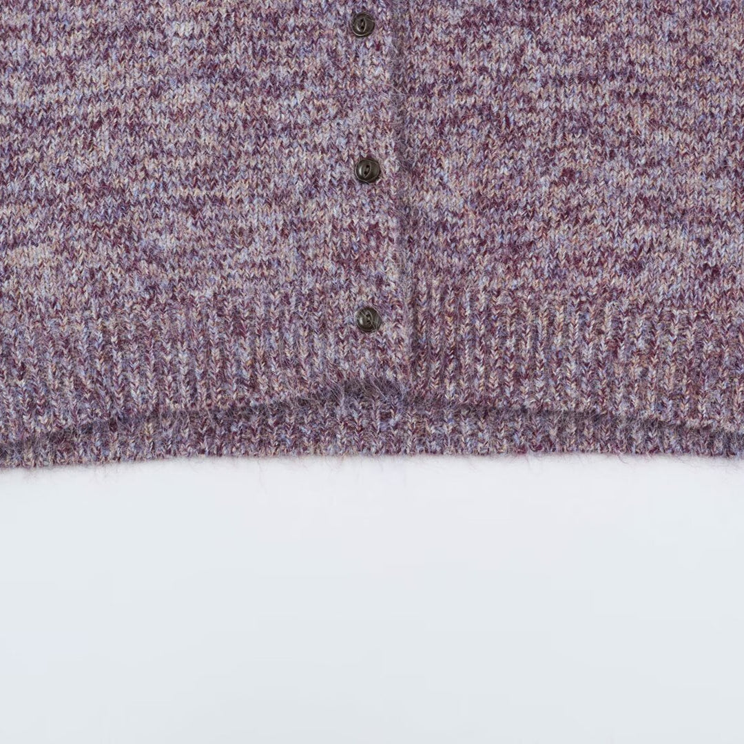 Women's Chunky Knit Cardigan with High Roll Neck and Continuous Button Placket Mune Fashion