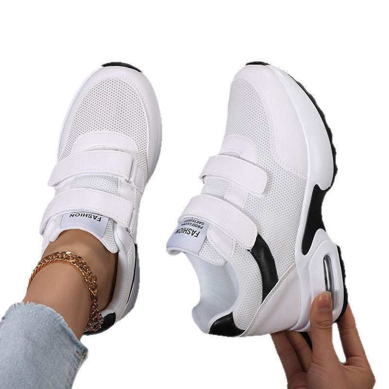 Women's sporty platform sneakers with Velcro closure and visible air-cushion sole made of breathable mesh Mune Fashion
