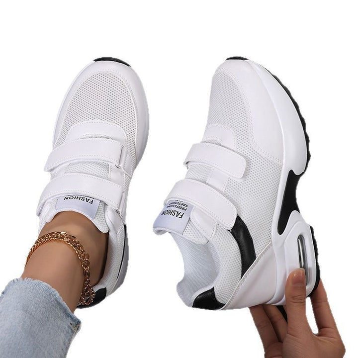 Women's sporty platform sneakers with Velcro closure and visible air-cushion sole made of breathable mesh Mune Fashion