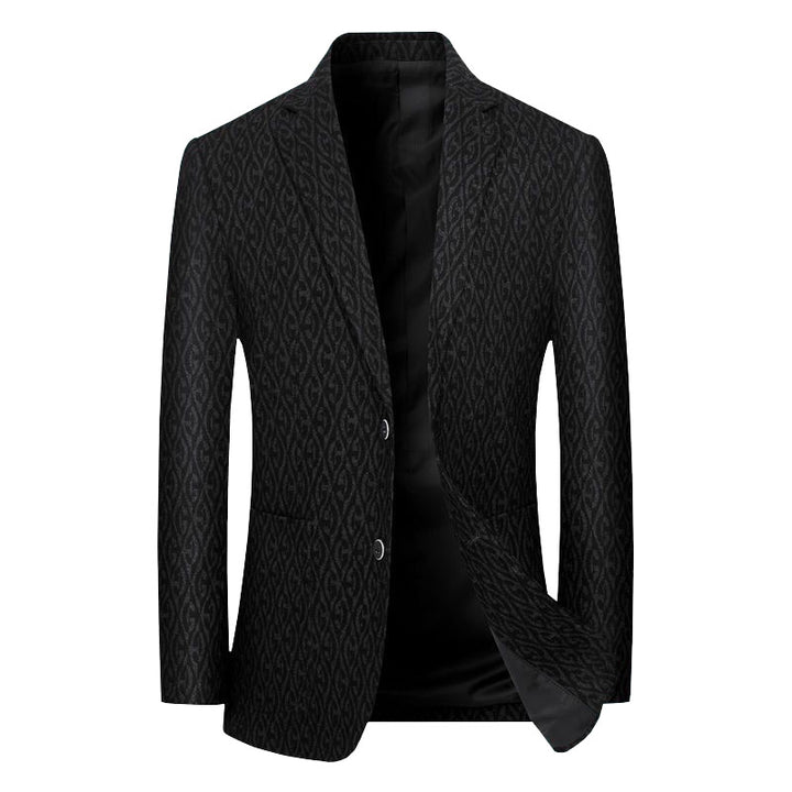 Men's Single-Breasted Jacquard Blazer with Slim Silhouette and Fine Texture Mune Fashion