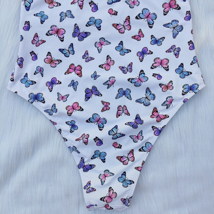 Ladies High-Waisted Swimwear with Butterfly Print Mune Fashion