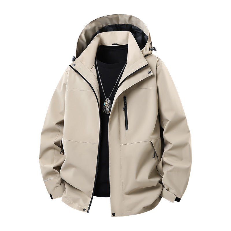 Men's Technical Softshell Rain Jacket with Taped Seams, Adjustable Hood and Water-Repellent Zippers Mune Fashion