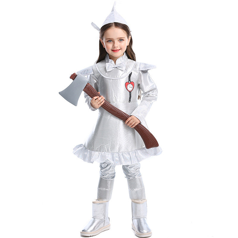 Girl costume as Silver Lumberjack with detailed accessories Mune Fashion